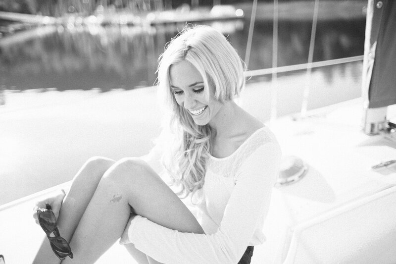 woman smiling on a boat