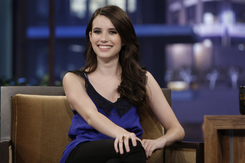 woman smiling on talk show