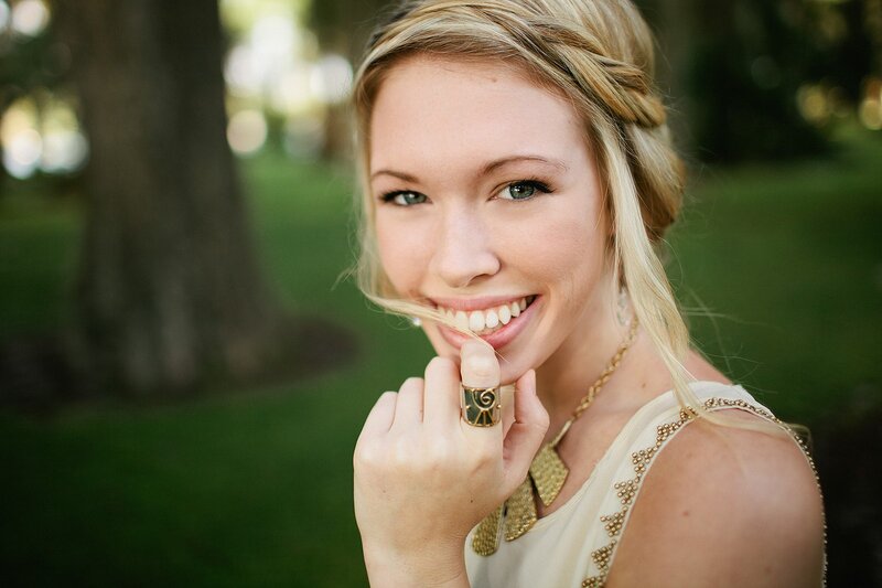 woman smiling outdoors