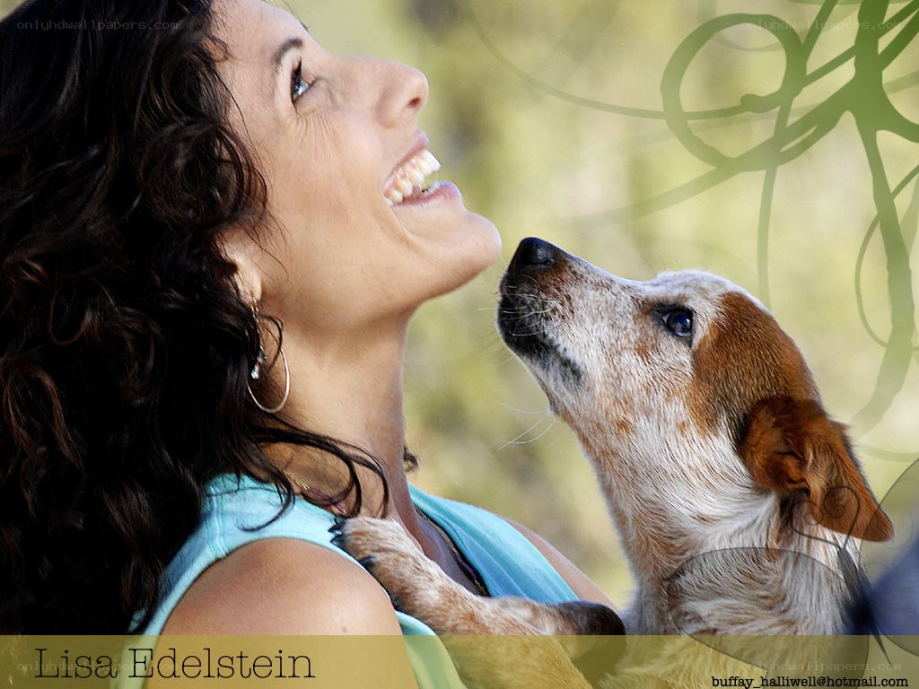 woman smiling with dog