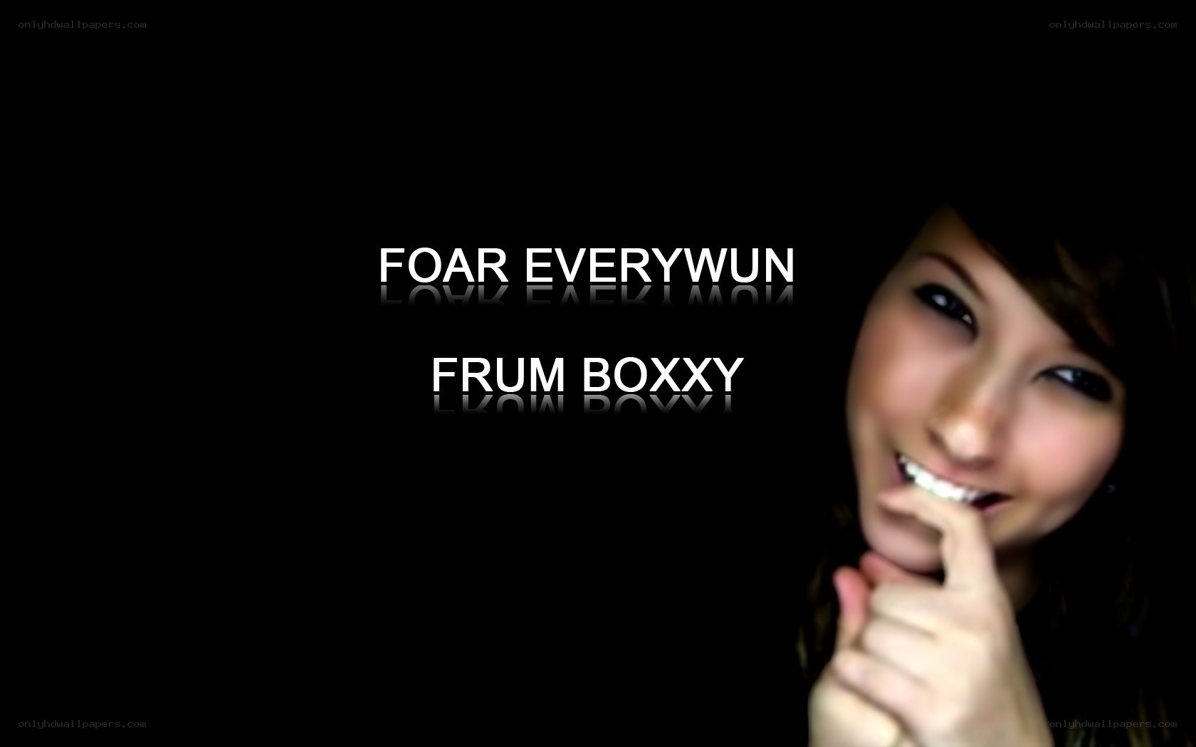 woman smiling with text