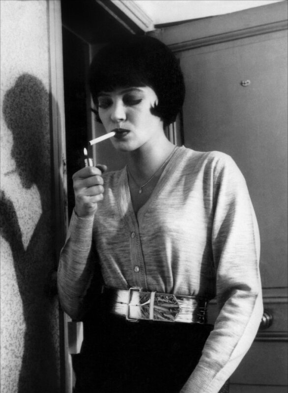 woman smoking a cigarette
