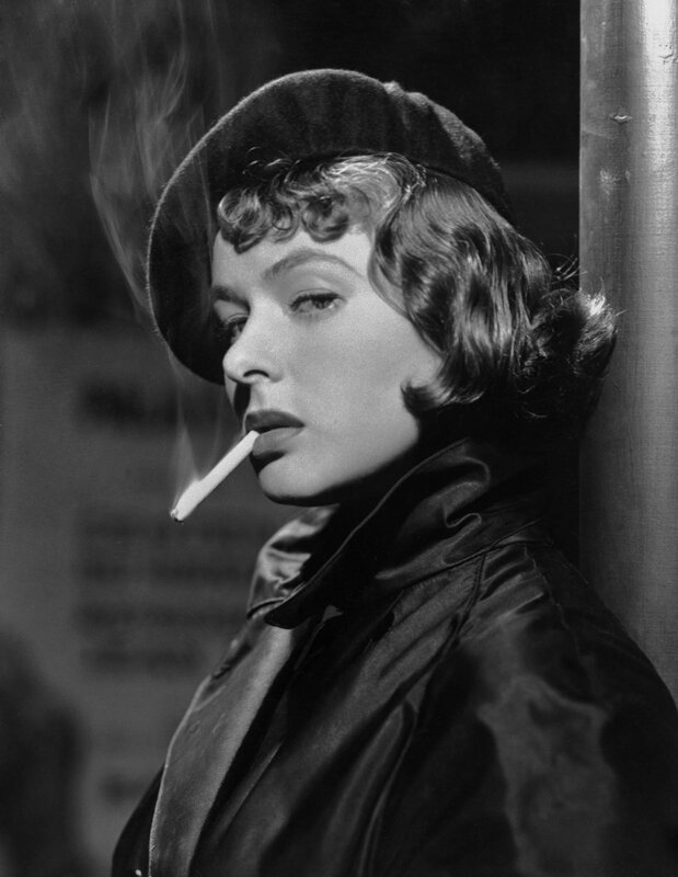 Woman smoking a cigarette