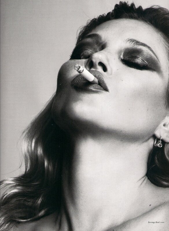 woman smoking a cigarette