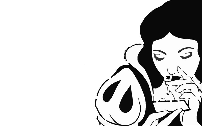 woman smoking a cigarette
