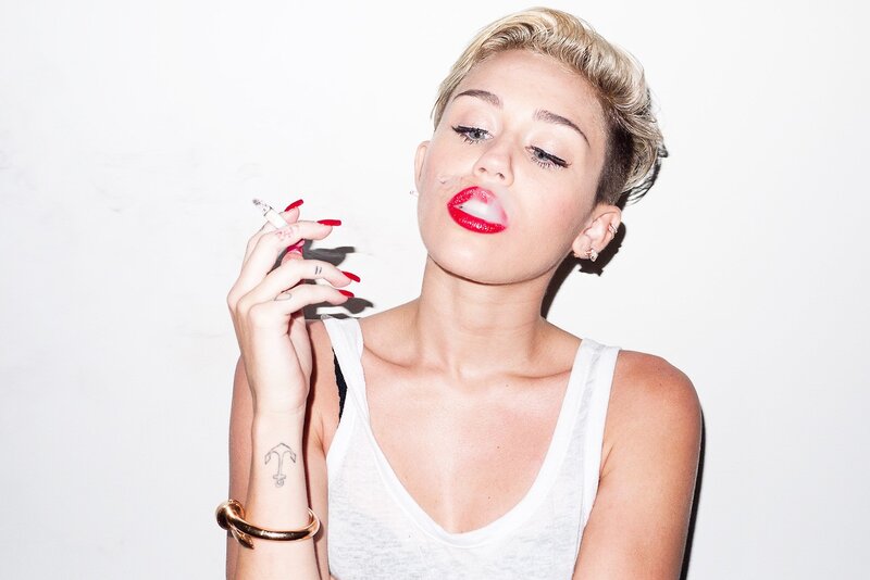 woman smoking a cigarette