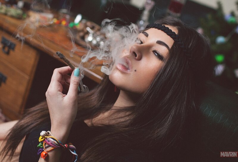woman smoking a joint