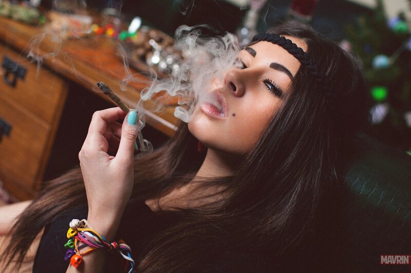 woman smoking a joint