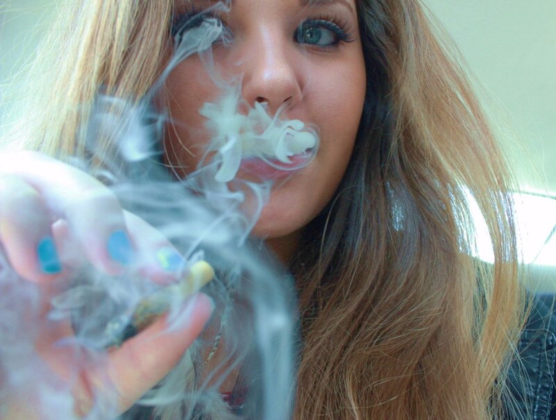 woman smoking a joint