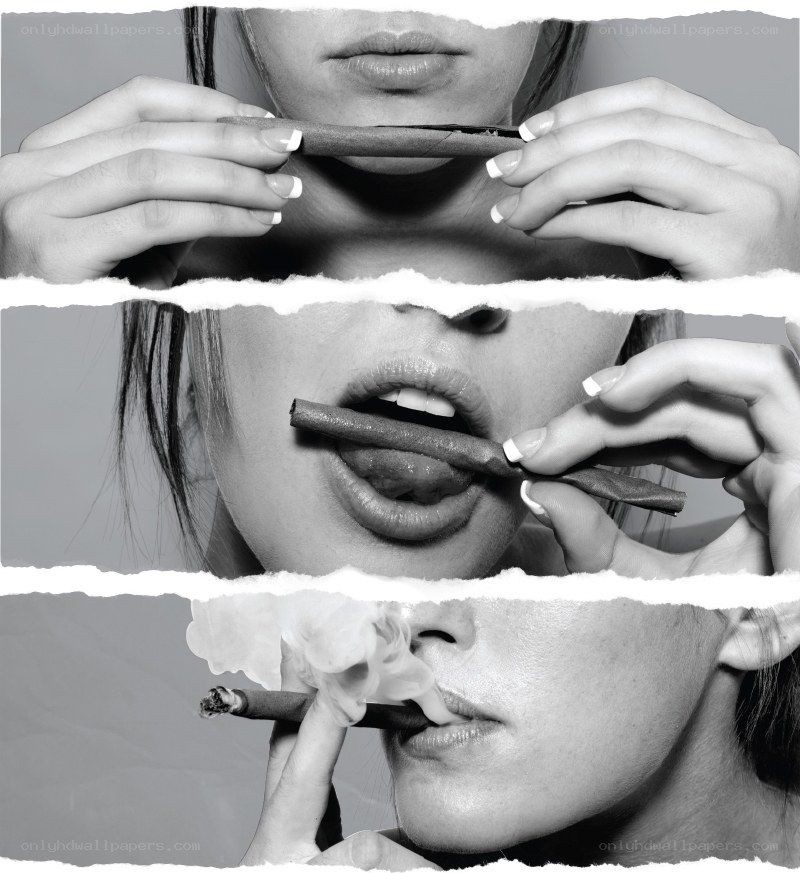 woman smoking a joint