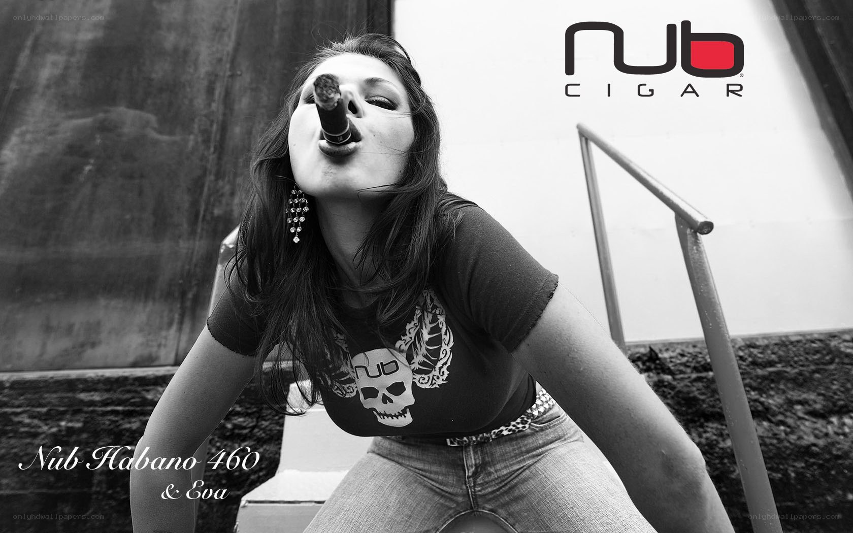 woman smoking cigar