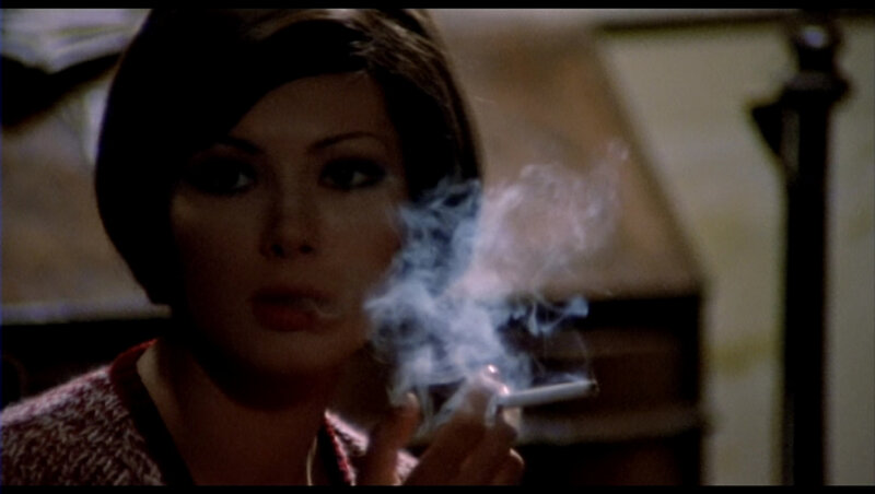 woman smoking cigarette