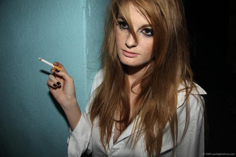woman smoking cigarette