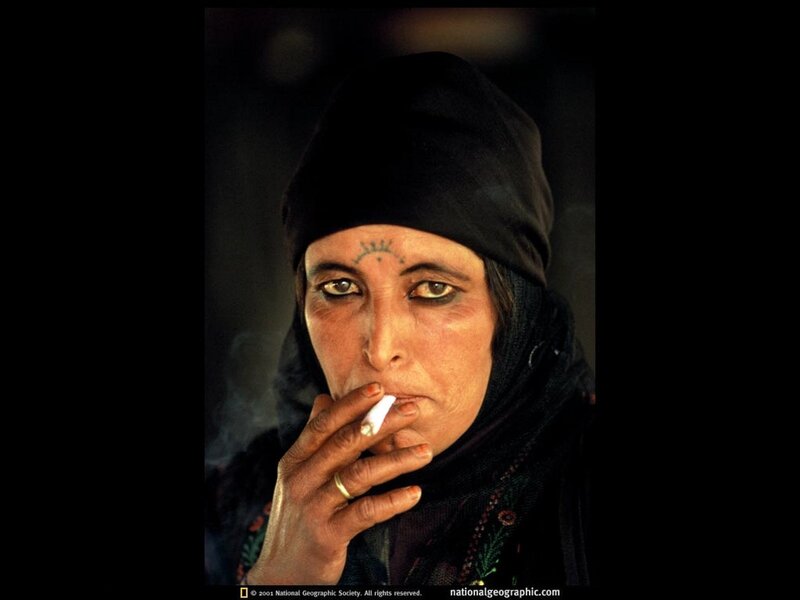 woman smoking cigarette