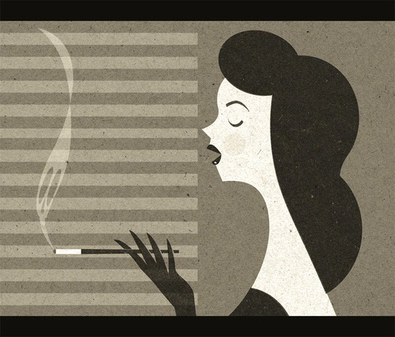 woman smoking cigarette