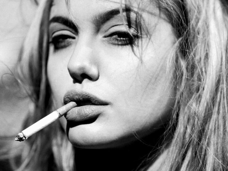 woman smoking cigarette