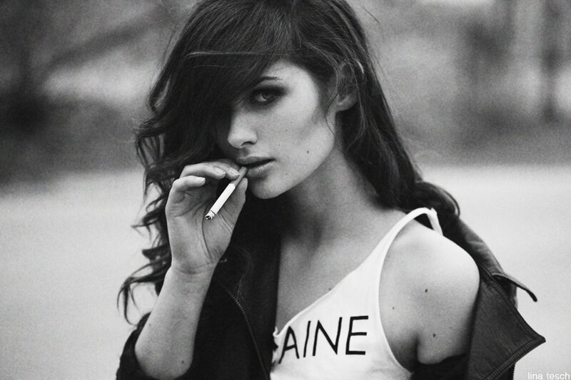 woman smoking cigarette