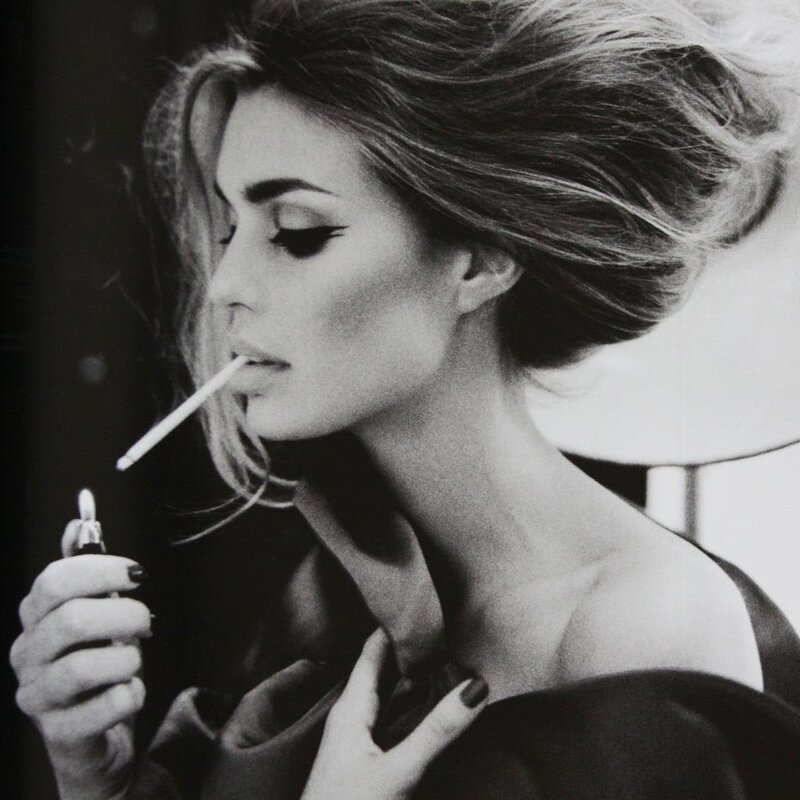 woman smoking cigarette