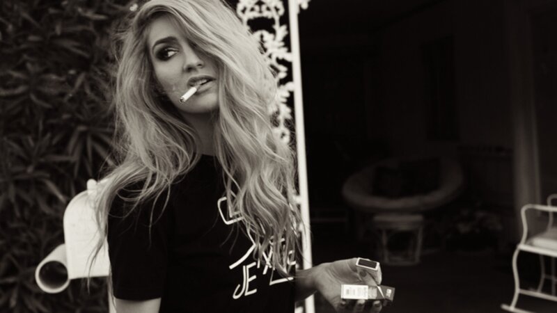 woman smoking cigarette