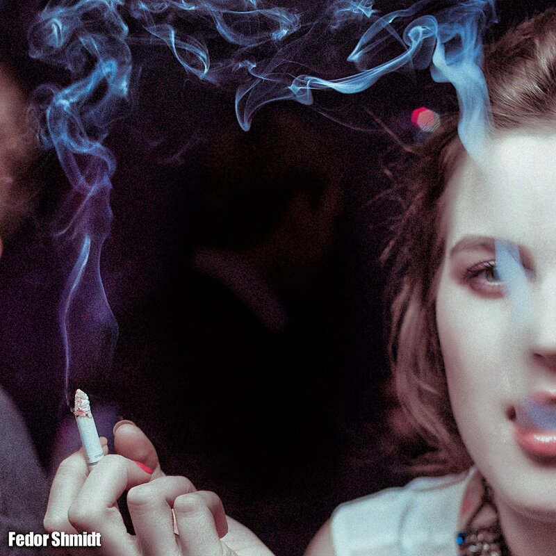 woman smoking cigarette