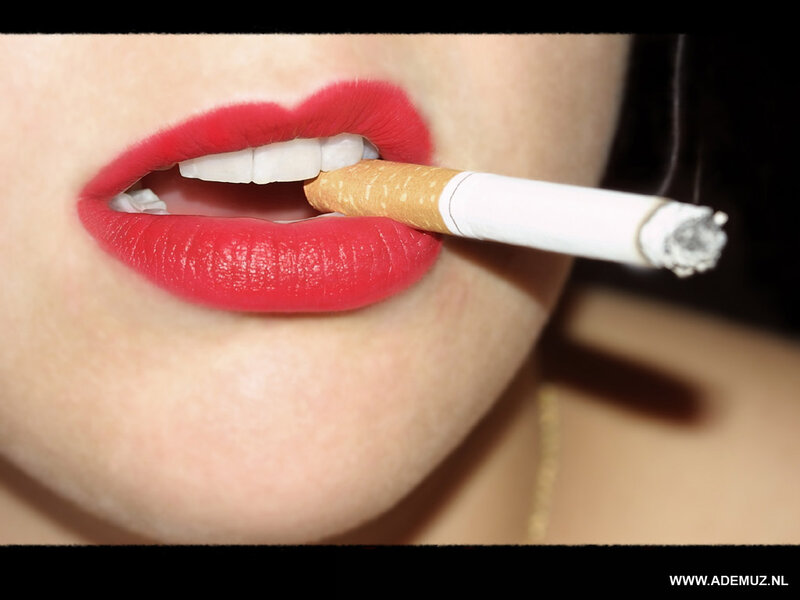woman smoking cigarette