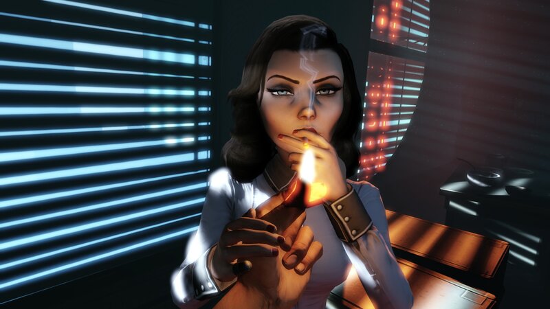 Woman Smoking Cigarette — Black, Dramatic, Night, 3d Render