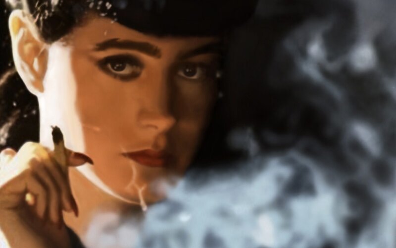 Woman Smoking Cigarette — Black, Dramatic, Photograph, Smoke, Hat