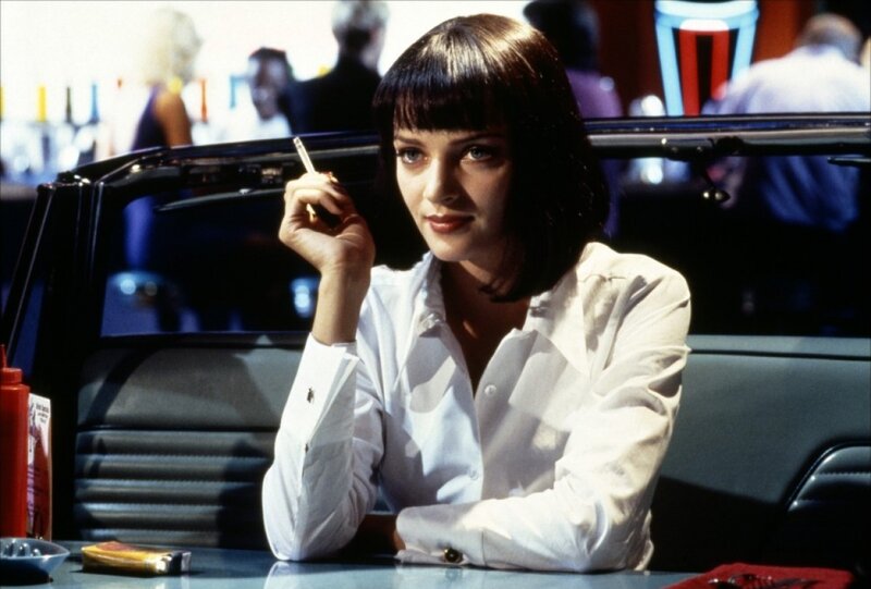 Woman smoking in a diner