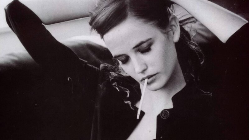 woman smoking in car