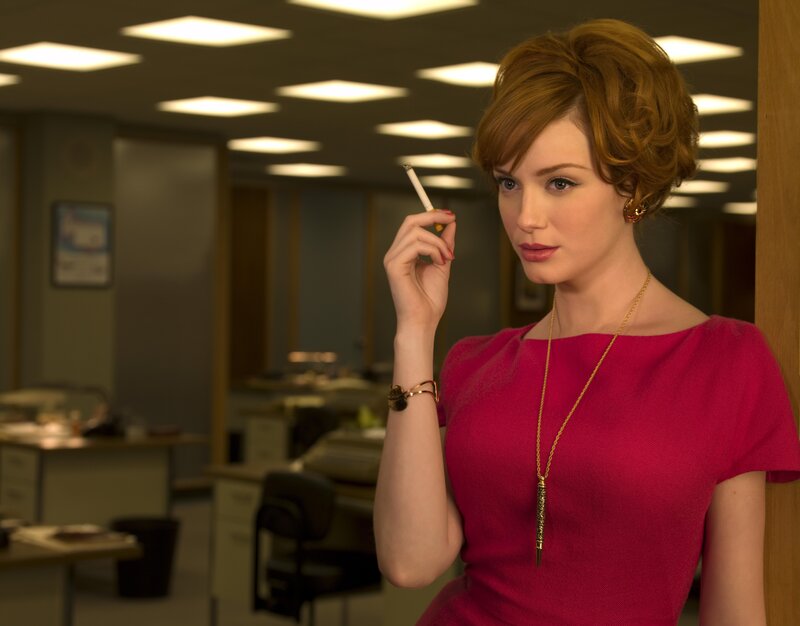 woman smoking in office