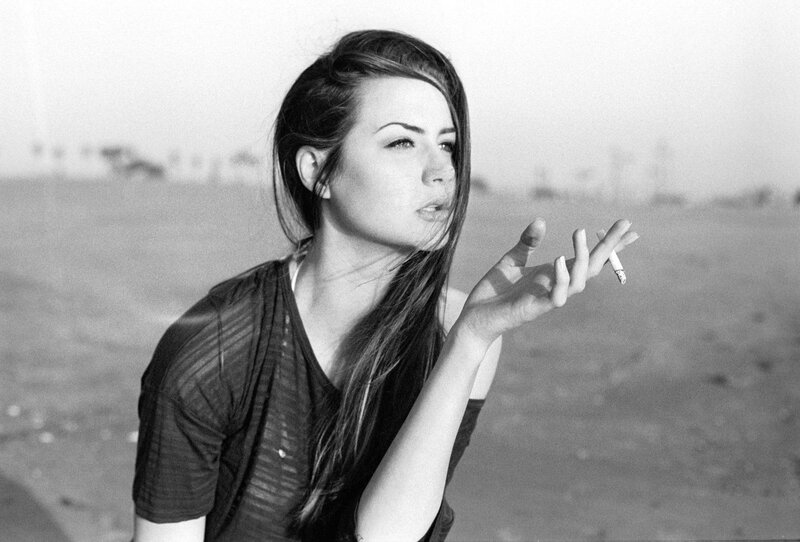 woman smoking outdoors