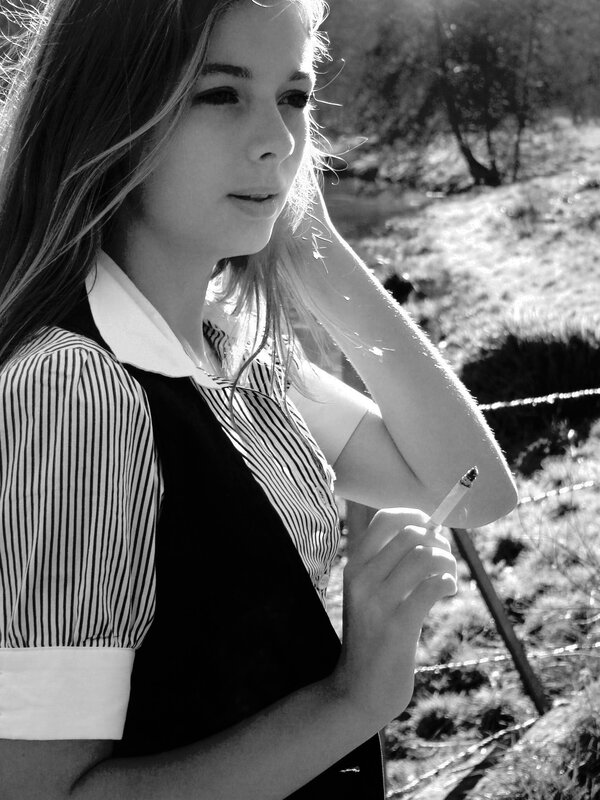 woman smoking outdoors