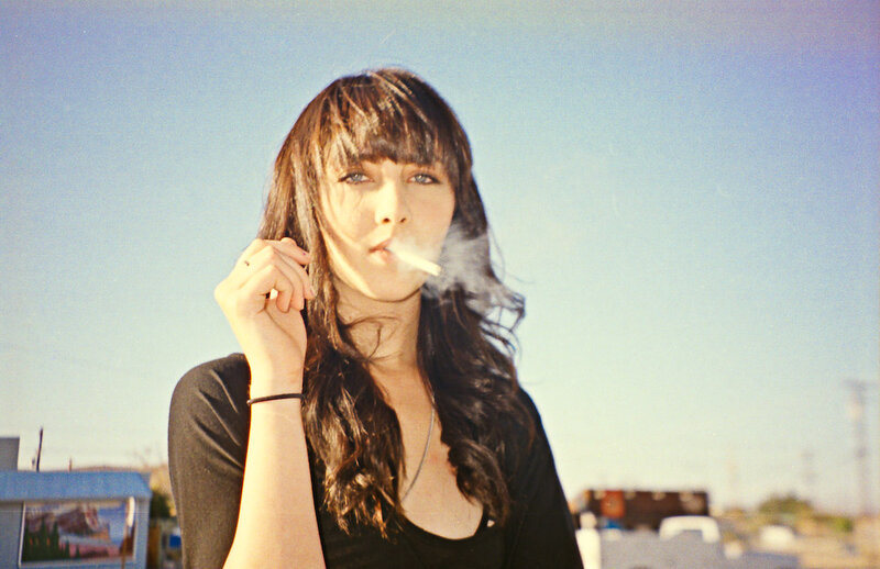 woman smoking outdoors