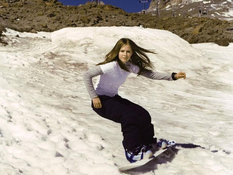 Woman Snowboarding