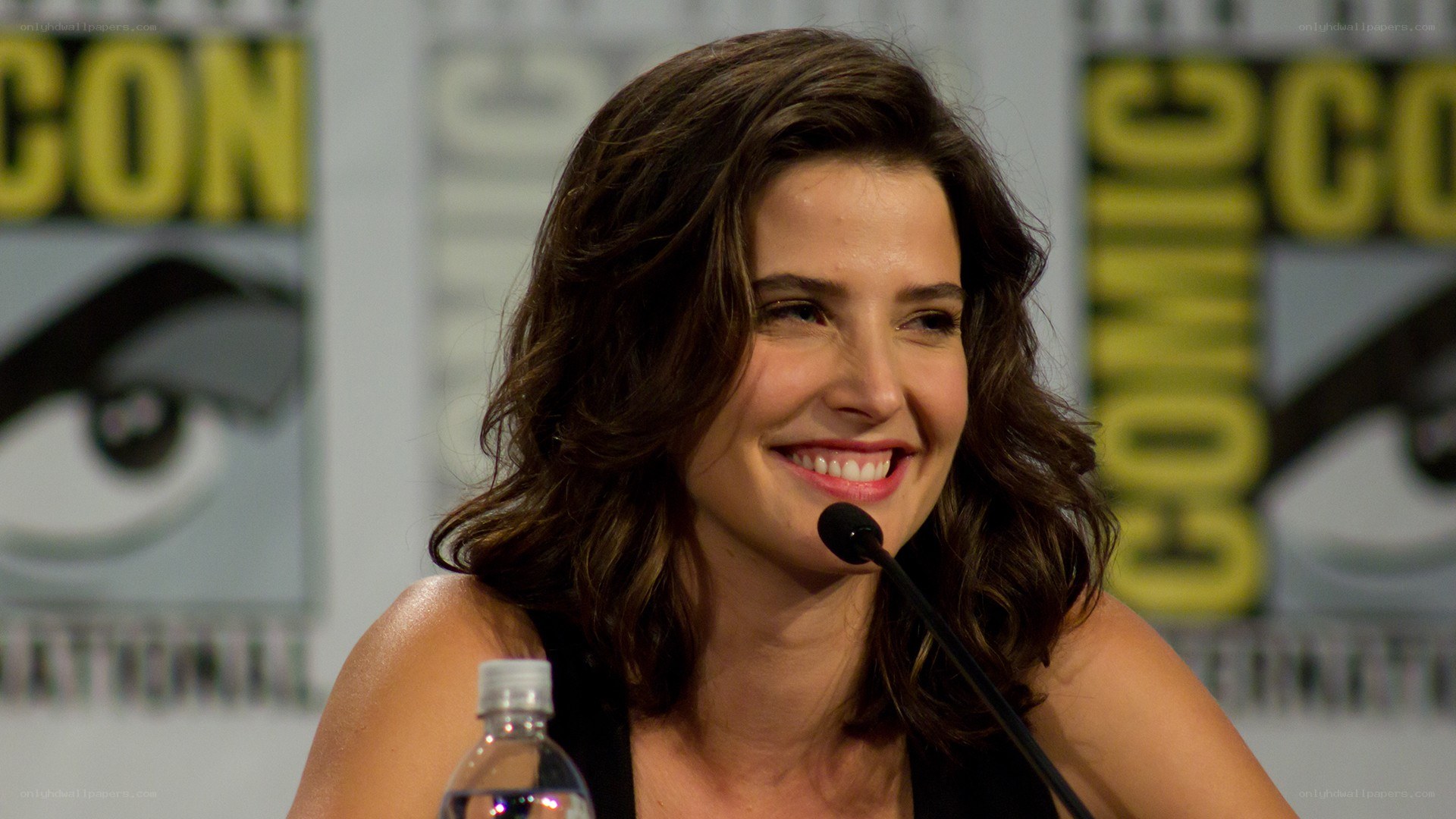 woman speaking at comic-con panel