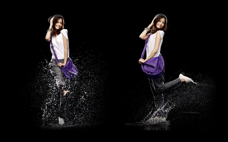 woman splashing in water