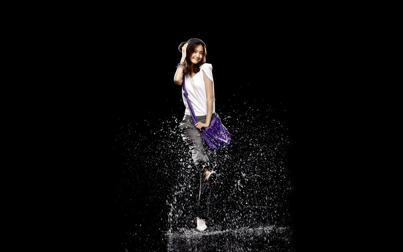 woman splashing in water