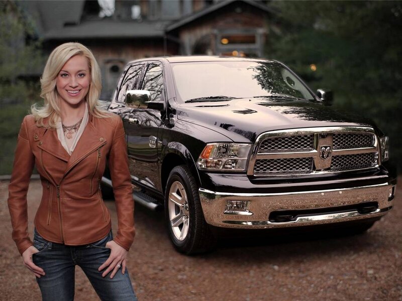 Woman Standing Beside Truck — Black