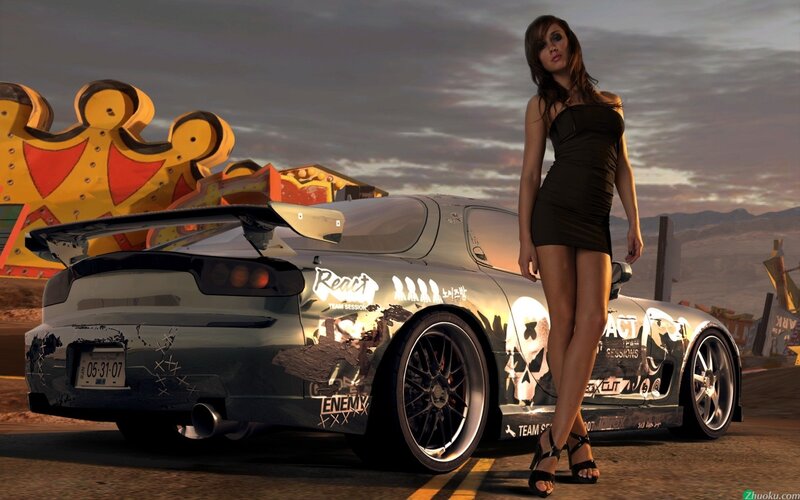 woman standing by a car