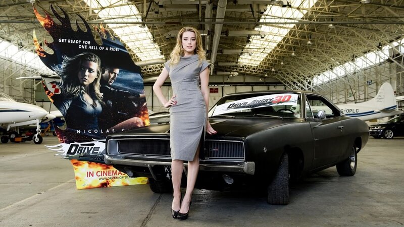 Woman Standing by Car — Gray, Dramatic, Photograph