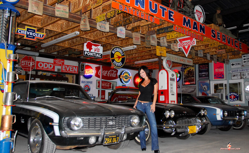 Woman Standing by Cars