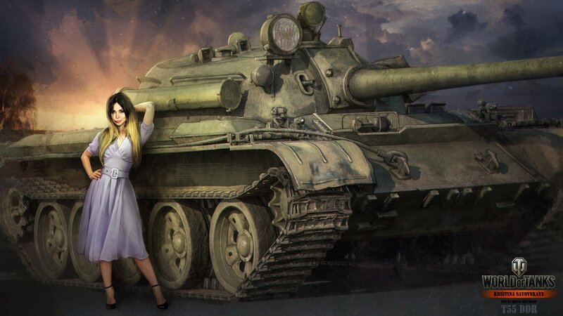 Woman Standing by Tank