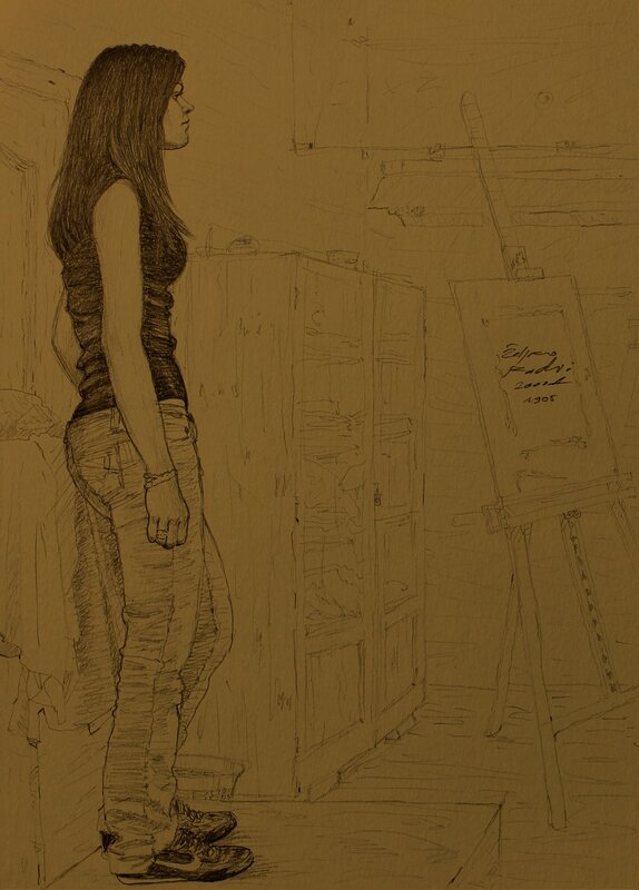 woman standing in art studio