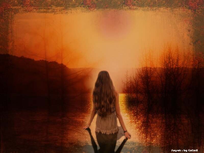 Woman Standing in Water — Orange