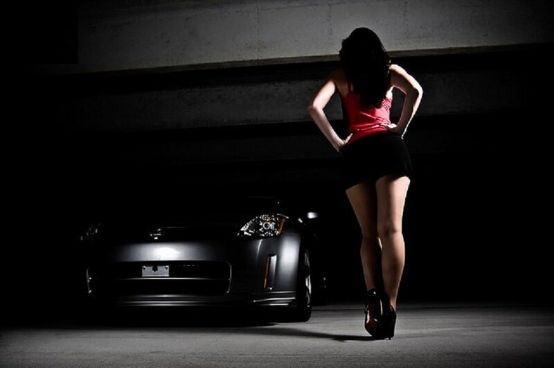 Woman Standing Near Car — Black