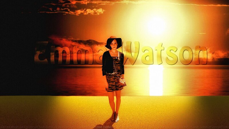 Woman Standing on Beach — Orange