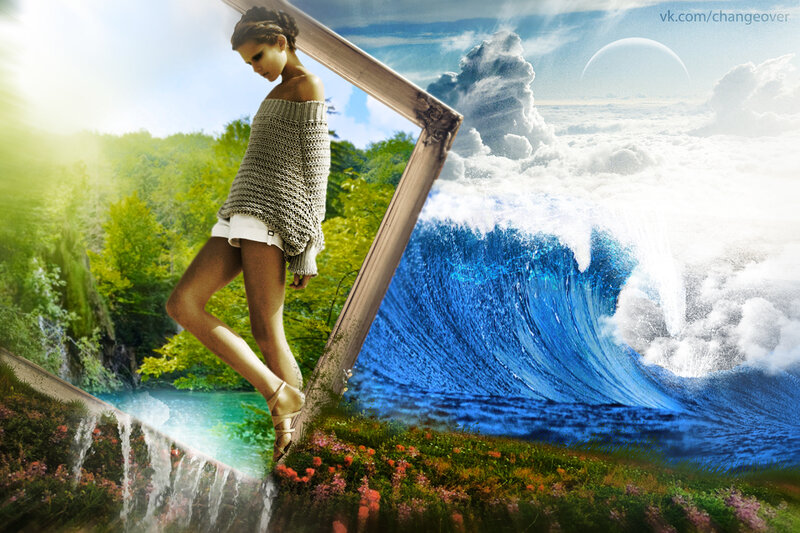 Woman Standing on Frame