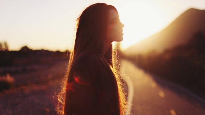 Woman Standing on Road — Orange