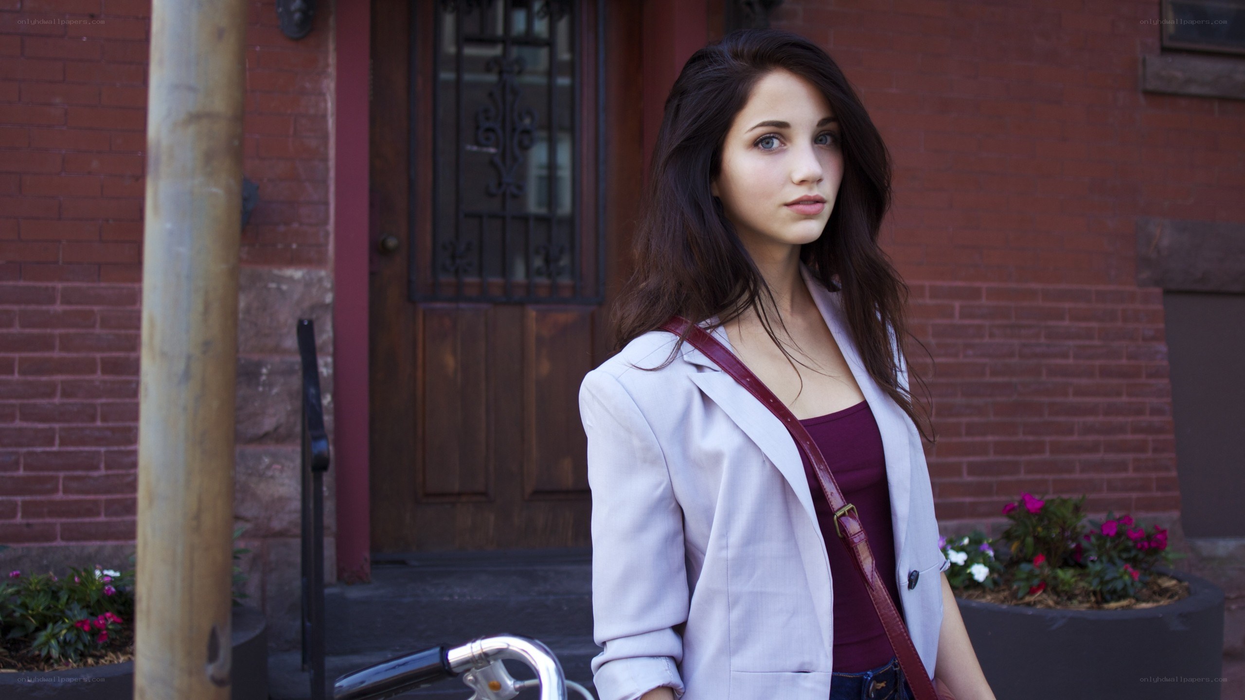 woman standing outside building