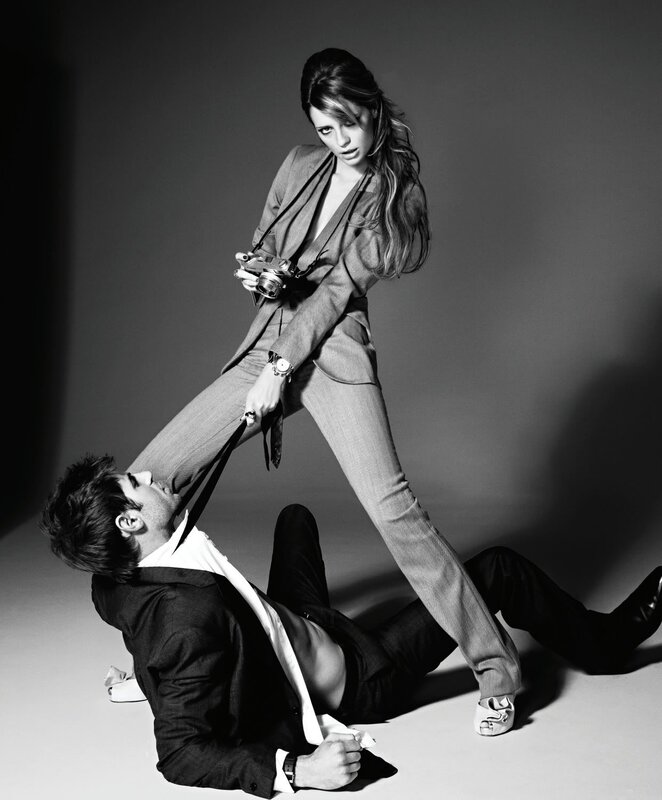 Woman Standing over Man — Black, Dramatic